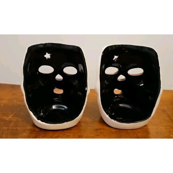 Ceramic Skull Head Tea Light Candle Holders Halloween Decor Vintage (SET OF 2) - Picture 3 of 8